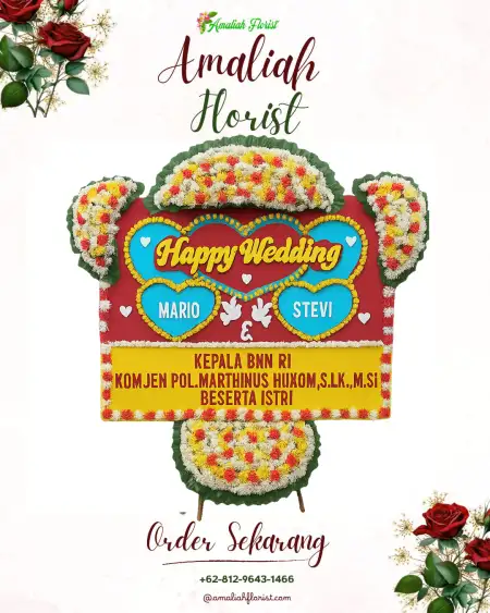 Papan Bunga Pernikahan Boloagung